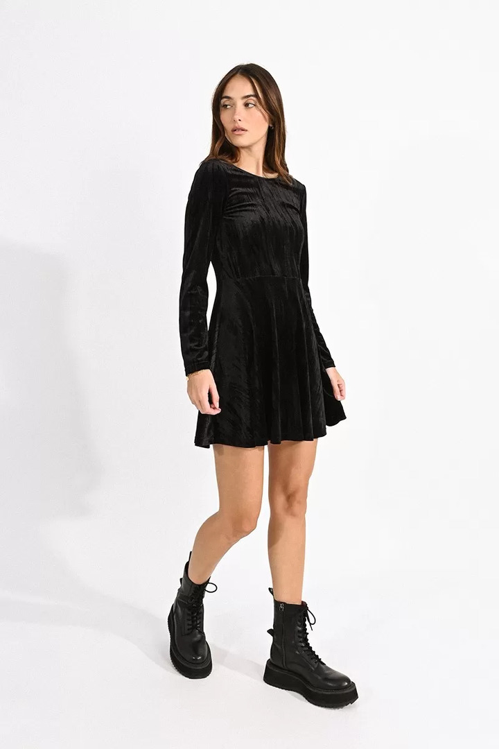 Black backless outlet skater dress